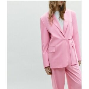 Zara Pink Wrap Blazer‎ Tie Waist Jacket Womens XS-S 5247/739/620/XS-S